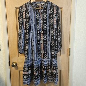 Medium Anthropologie Holding Horses Winter Moon Tunic Dress